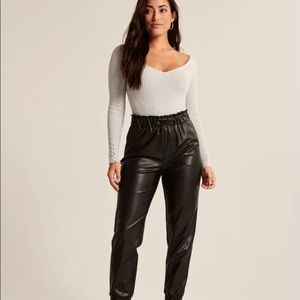 Abercrombie Vegan leather joggers